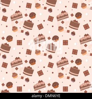 Seamless torte al cioccolato pattern Illustrazione Vettoriale