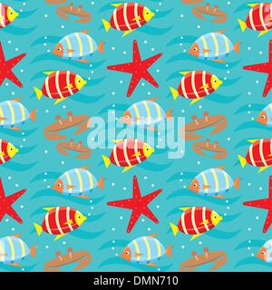 Pesci senza giunture pattern. Illustrazione Vettoriale