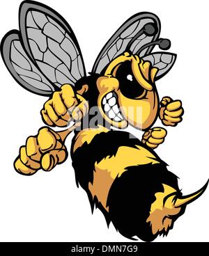 Bee Hornet Cartoon immagine vettoriale Illustrazione Vettoriale