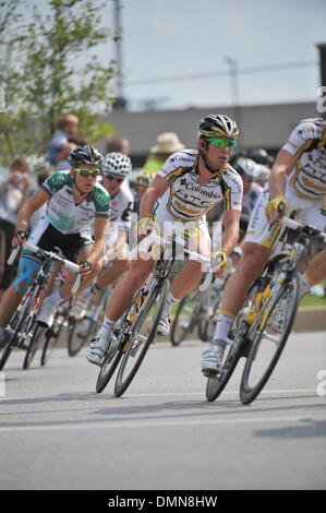 Settembre 07, 2009 - St Louis, Missouri, Stati Uniti d'America - La Gran Bretagna di Mark Cavendish assume un angolo durante la prima fase di una azione del Tour del Missouri corsa in bicicletta. Cavendish ha vinto la 75 miglia di fase in un campo sprint sulle strade di San Louis. (Credito Immagine: Â© Kim Morris/ZUMA Press) Foto Stock