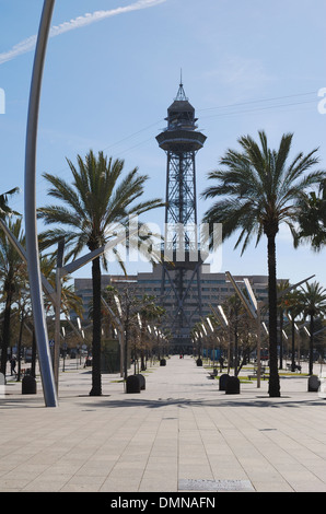 Funivia Torre de Jaume I presso il porto di Barcellona. La Catalogna. Spagna Foto Stock