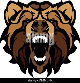 Orso grizzly grafica mascotte illustrazione vettoriale Illustrazione Vettoriale