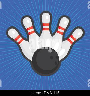 Bowling sfondo. Illustrazione Vettoriale