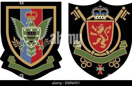 Royal Eagle Crest emblema distintivo Illustrazione Vettoriale