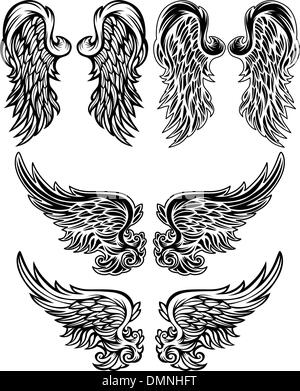 Angel Wings illustrazioni vettoriali Illustrazione Vettoriale