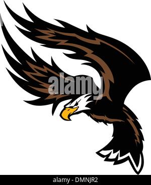 Flying Eagle Ali Design mascotte Illustrazione Vettoriale