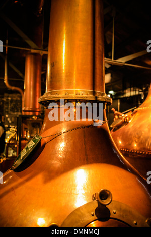 Jameson Irish Whiskey distilleria alambicchi di rame presso la fabbrica di Dublino Foto Stock