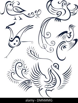 Bird tattoo graphic design Illustrazione Vettoriale