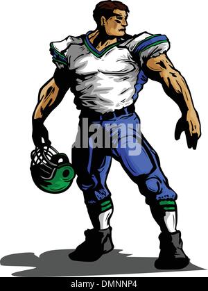 Giocatore di football in uniforme illustrazione vettoriale Illustrazione Vettoriale