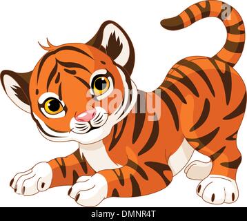 Giocoso tiger cub Illustrazione Vettoriale