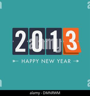 Felice anno nuovo 2013 Calendario meccanici in movimento Illustrazione Vettoriale