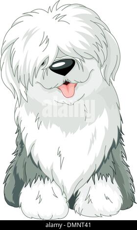 Old English Sheepdog Illustrazione Vettoriale