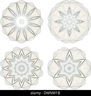 Set di vettore round arabescato rosette Illustrazione Vettoriale