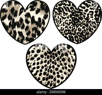 Cuore con pelle di animale Illustrazione Vettoriale