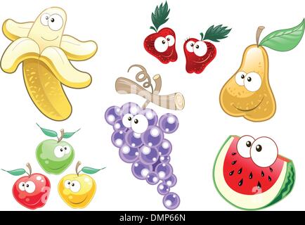 I caratteri di frutta. Illustrazione Vettoriale