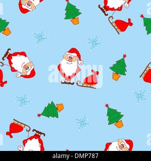Natale seamless pattern con Babbo Natale Illustrazione Vettoriale