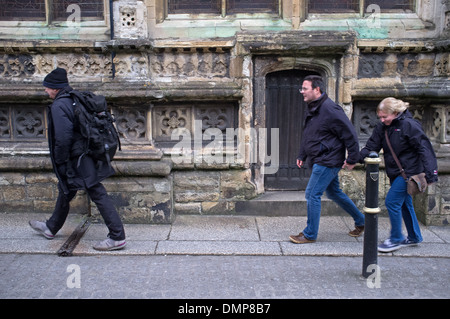 Un freddo e ventoso giorno in Truro, Cornwall Foto Stock