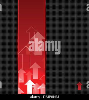Abstract sfondo rosso con frecce trasparenti etichetta Illustrazione Vettoriale
