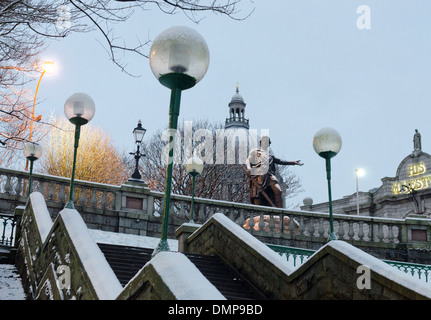 Terrazza uinion aberdeen città di granito neve inverno Foto Stock