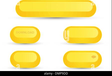 Set di pulsanti gialli posti Illustrazione Vettoriale