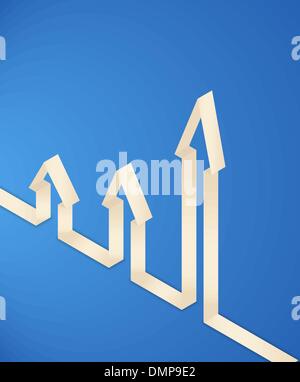 Tre 3d carta frecce Illustrazione Vettoriale