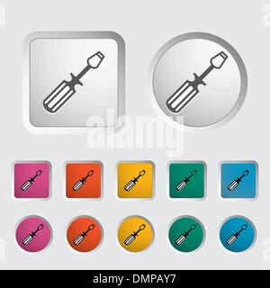 Cacciavite unica icona. Illustrazione Vettoriale