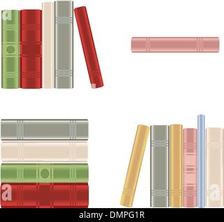 Set di libri sullo scaffale di una libreria Illustrazione Vettoriale