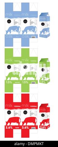 3 Latte di modelli di packaging Illustrazione Vettoriale