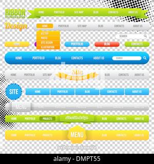 Menu del sito Web modelli di elemento Illustrazione Vettoriale