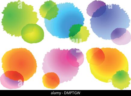 Colorati schizzi ad acquerello, vettore Illustrazione Vettoriale