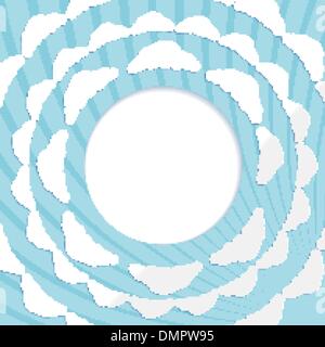 Abstract sfondo circolare con le nuvole Illustrazione Vettoriale