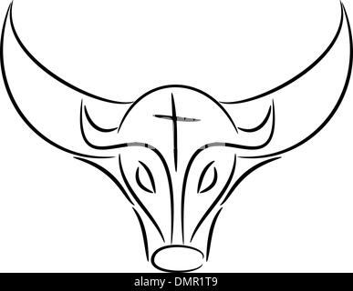 Bull disegnare illustrazione Illustrazione Vettoriale