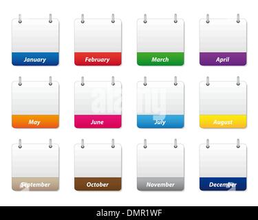 Le icone del calendario impostare Illustrazione Vettoriale