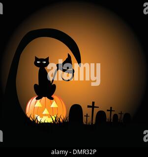 Cimitero di Halloween Illustrazione Vettoriale