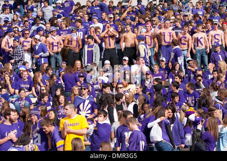 Ottobre 24, 2009 - Seattle, Washington, Stati Uniti - 24 Ottobre 2009: ventole Husky prima che il gioco tra la #11 classificato Oregon Ducks e il Washington Huskies essendo svolto presso Husky Stadium di Seattle, WA. (Credito Immagine: © Andrew Fredrickson/Southcreek globale/ZUMApress.com) Foto Stock