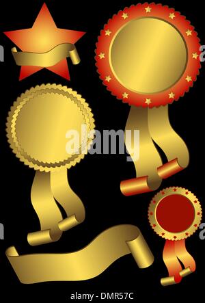 Impostare premi metallico Illustrazione Vettoriale