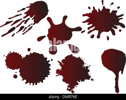 Vector blot set di sangue Illustrazione Vettoriale