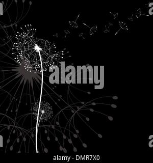 Abstract tarassaco nel vento wallpaper Illustrazione Vettoriale