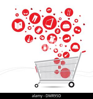 Carrello spesa design Illustrazione Vettoriale