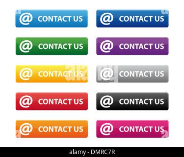 Contattaci i pulsanti Illustrazione Vettoriale