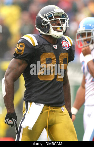 27 Settembre 2009: New York getti #89 wide receiver Jerricho Cotchery con faccia da gioco. Il New York getti sconfitto il Tennessee Titans 24-17 al Giants Stadium di Rutherford, New Jersey. In onore di AFL Legacy il weekend New York getti indossavano i loro New York Titans uniformi e Tennessee Titans indossavano la vecchia Houston lubrificatori uniforme. (Credito Immagine: © Anthony Gruppuso Foto Stock