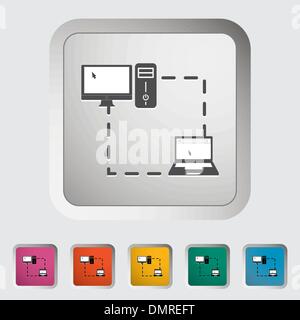 La sincronizzazione del telefono icona singola. Illustrazione Vettoriale