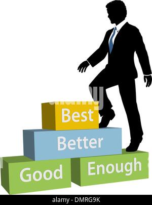 Persona d'affari si arrampica migliore promozione passi Illustrazione Vettoriale