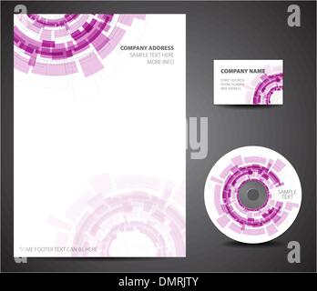 Modello di disegno impostato - business card, cd, carta Illustrazione Vettoriale