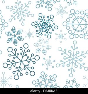 Natale seamless pattern con semplice i fiocchi di neve Illustrazione Vettoriale