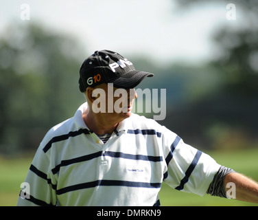 Jasper carota Farmfoods British par tre Pro am Golf di celebrità che la concorrenza venga mantenuta a Nailcote Hall - Giorno 2 Coventry Foto Stock