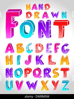 Disegnato a mano font vettoriali. Lettere Illustrazione Vettoriale