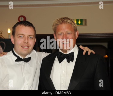 Peter Schmeichel Farmfoods British par tre Pro AM Celebrity Golf serata evento presso Nailcote Hall Coventry Inghilterra - Foto Stock