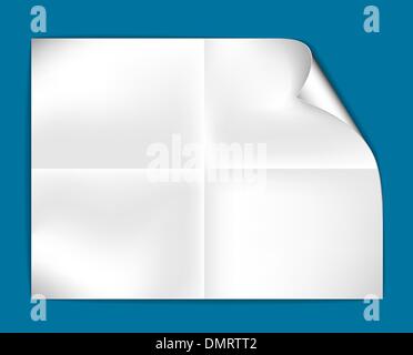 Foglio piegato in carta bianca Illustrazione Vettoriale