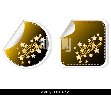 Happy Halloween vettore set di adesivi Illustrazione Vettoriale